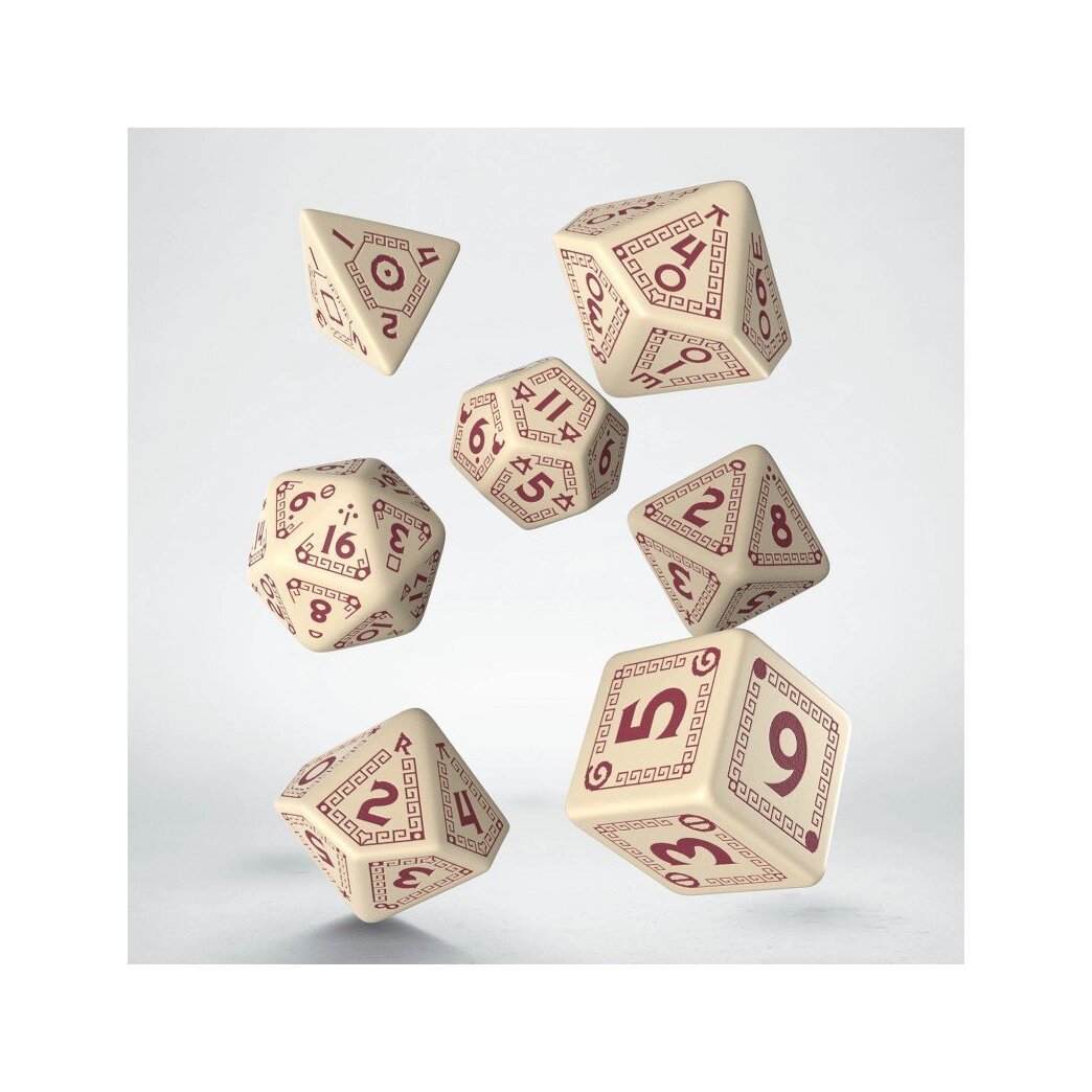 RuneQuest Dice Set - Beige & Burgundy
