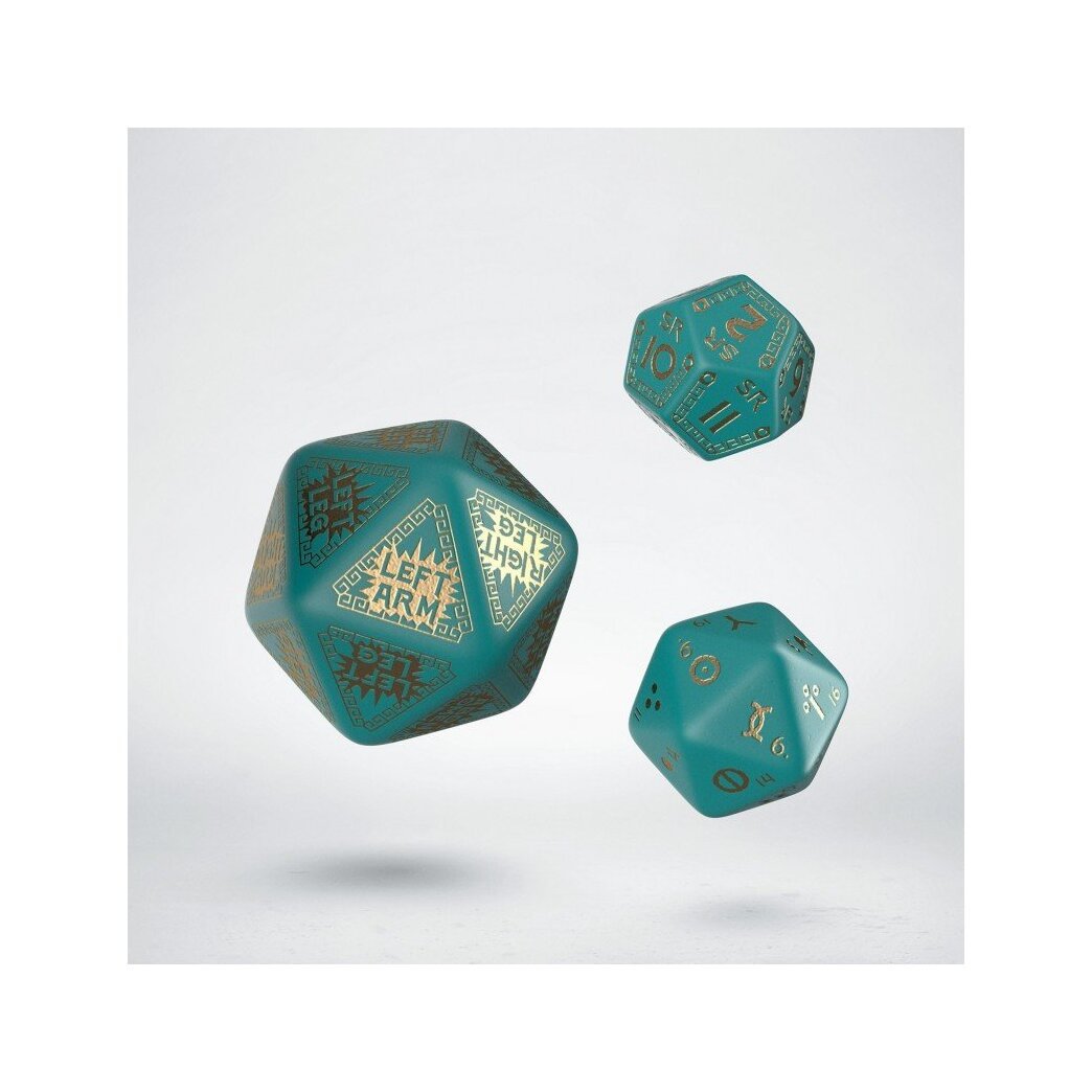 Dice Set&nbsp;- Runequest Turquoise & Gold
