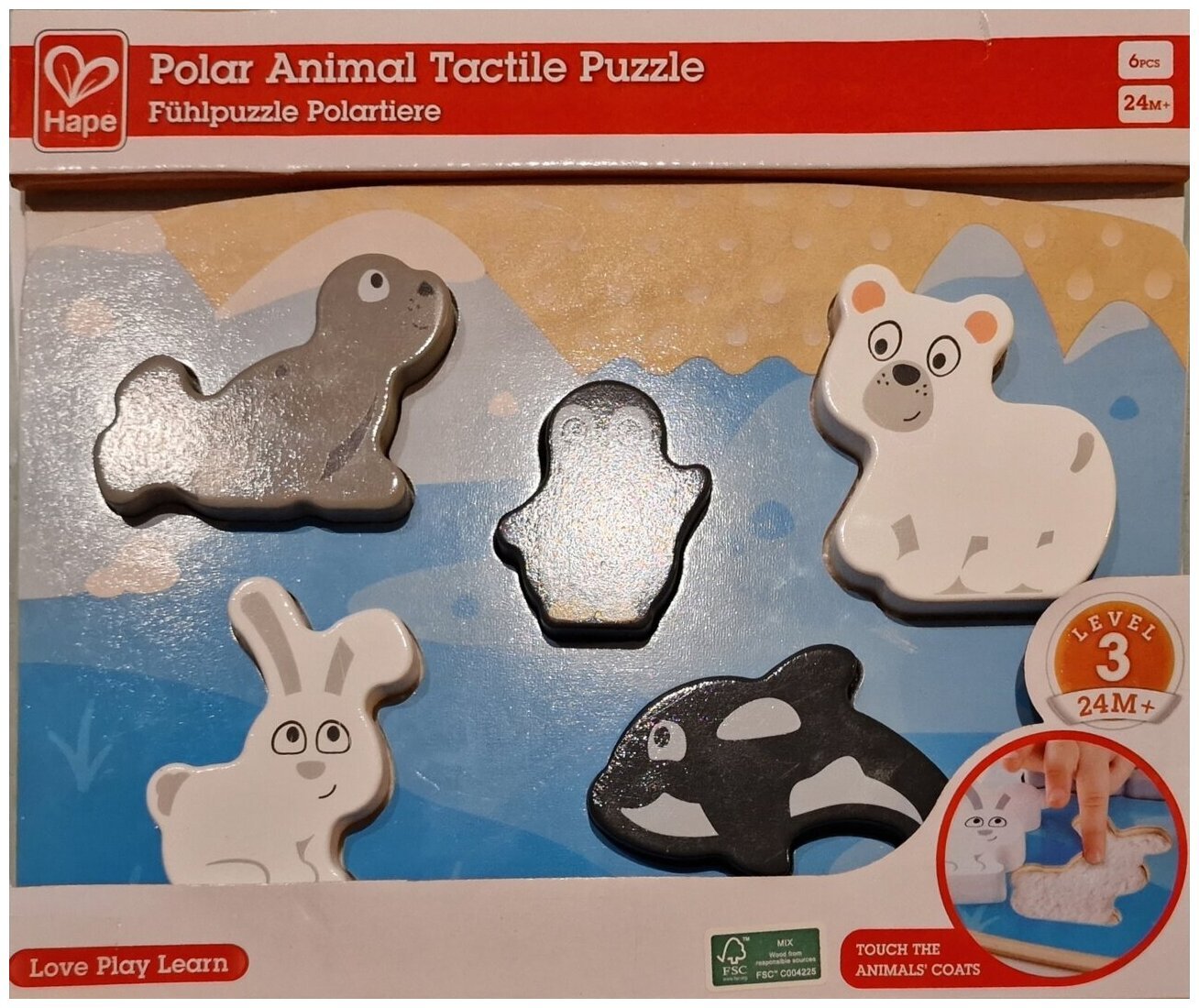 Puzzle tactile - animaux polaires