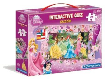 interactive quiz puzzle disney princesses - 35 pièces
