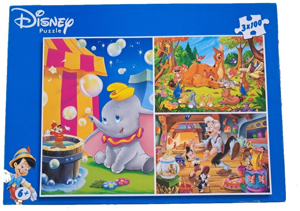 Puzzle - Lot 3 - Dumbo - Bambi - Pinocchio - 3 X 100 Pièces