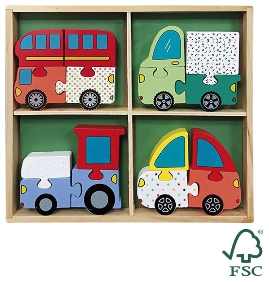 Mini Puzzle - Véhicules - 4 × 4 pièces