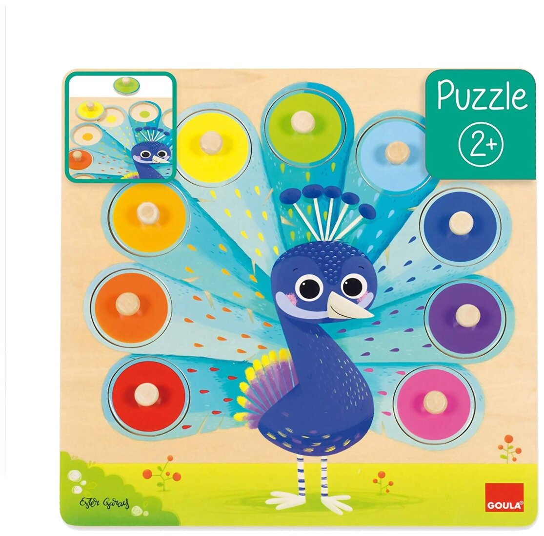 Puzzle - Le Paon - Apprentissage Des Couleurs