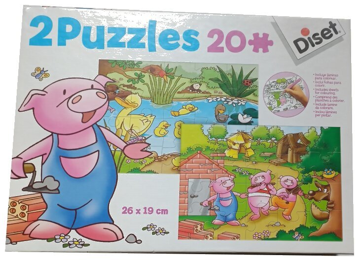 Puzzle - Les 3 Petits Cochons & Le Vilain Petit Canard - 2 x 20 pièces