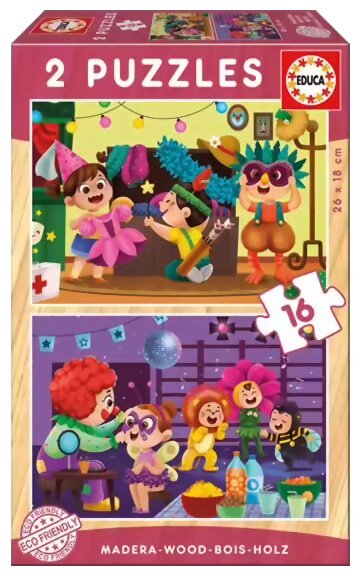 2 puzzles bois carnaval