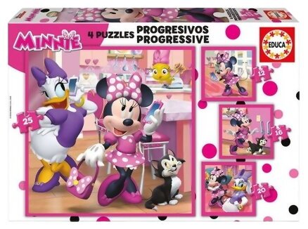Puzzle - Minnie - 25, 20, 16, 12 Pièces