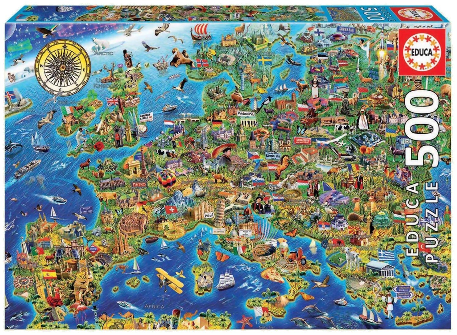 Puzzle - La Folle Carte D'europe - 500 Pièces