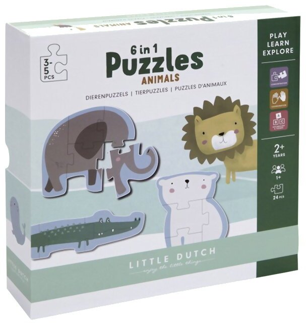 Puzzle 6 En 1 Animals - 24 Pièces