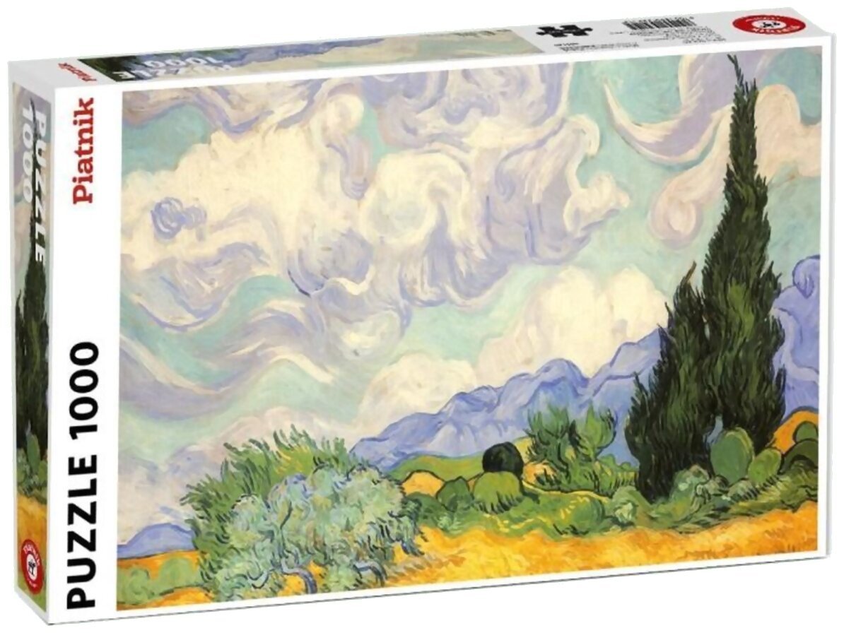 Puzzle - Vincent Van Gogh : Champ de blé avec cyprès (1889) - 1000 Pièces