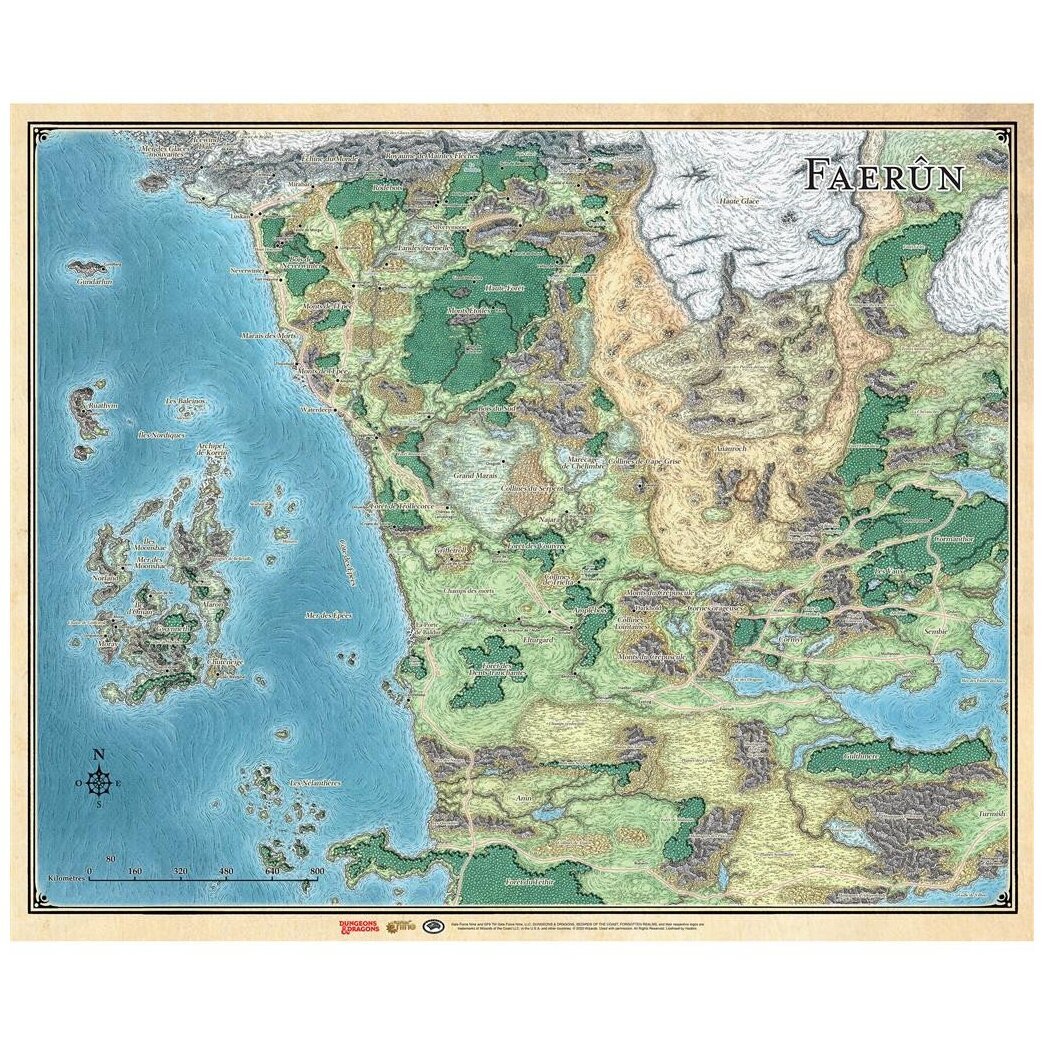 D&D5 - Faerûn - Carte du continent