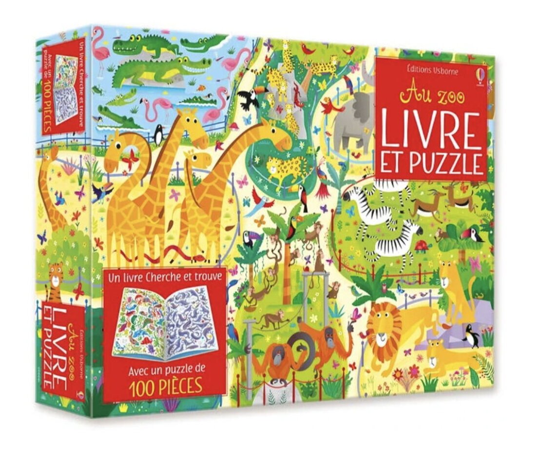 Livre et puzzle Au Zoo