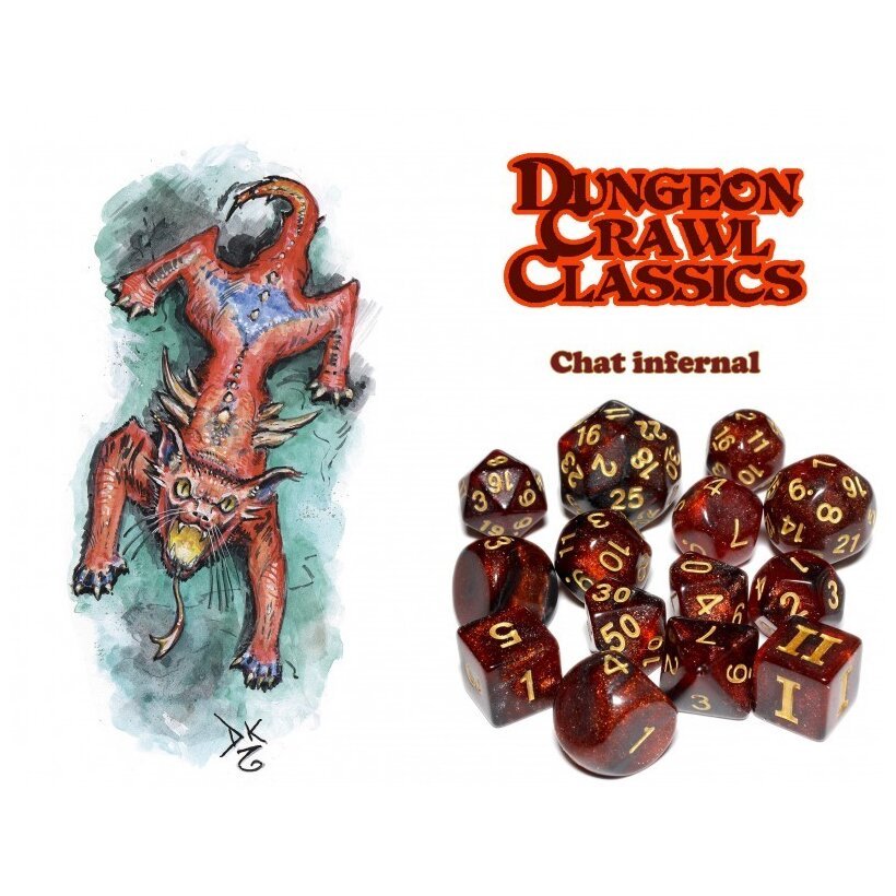 Dungeon Crawl Classics - Set de 14 dés - Chat infernal