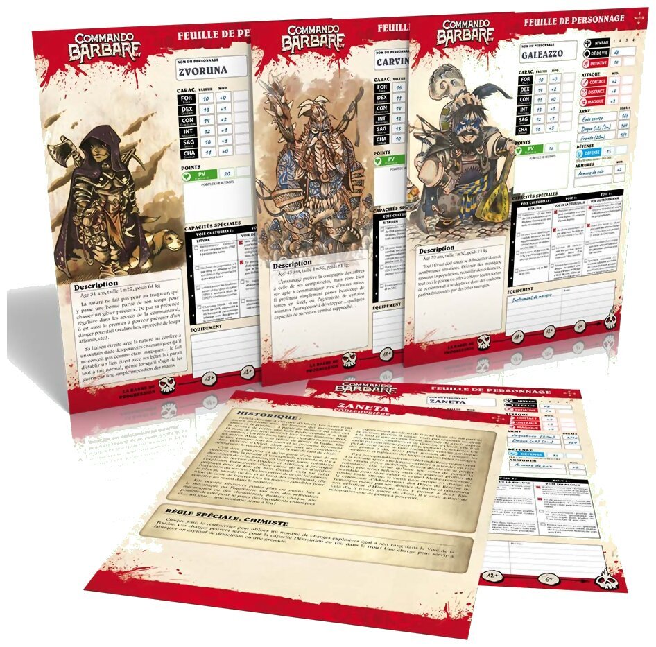 Commando Barbare - 5 Personnages prétirés