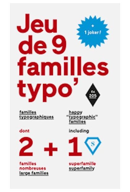 Jeu de 9 familles typo'
