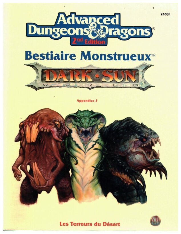 AD&D2 - Dark Sun - Bestiaire Monstrueux - Appendice 2