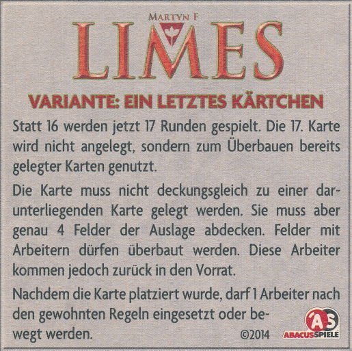 Limes - Variante "One Last Card / Ein letztes Kärtchen"