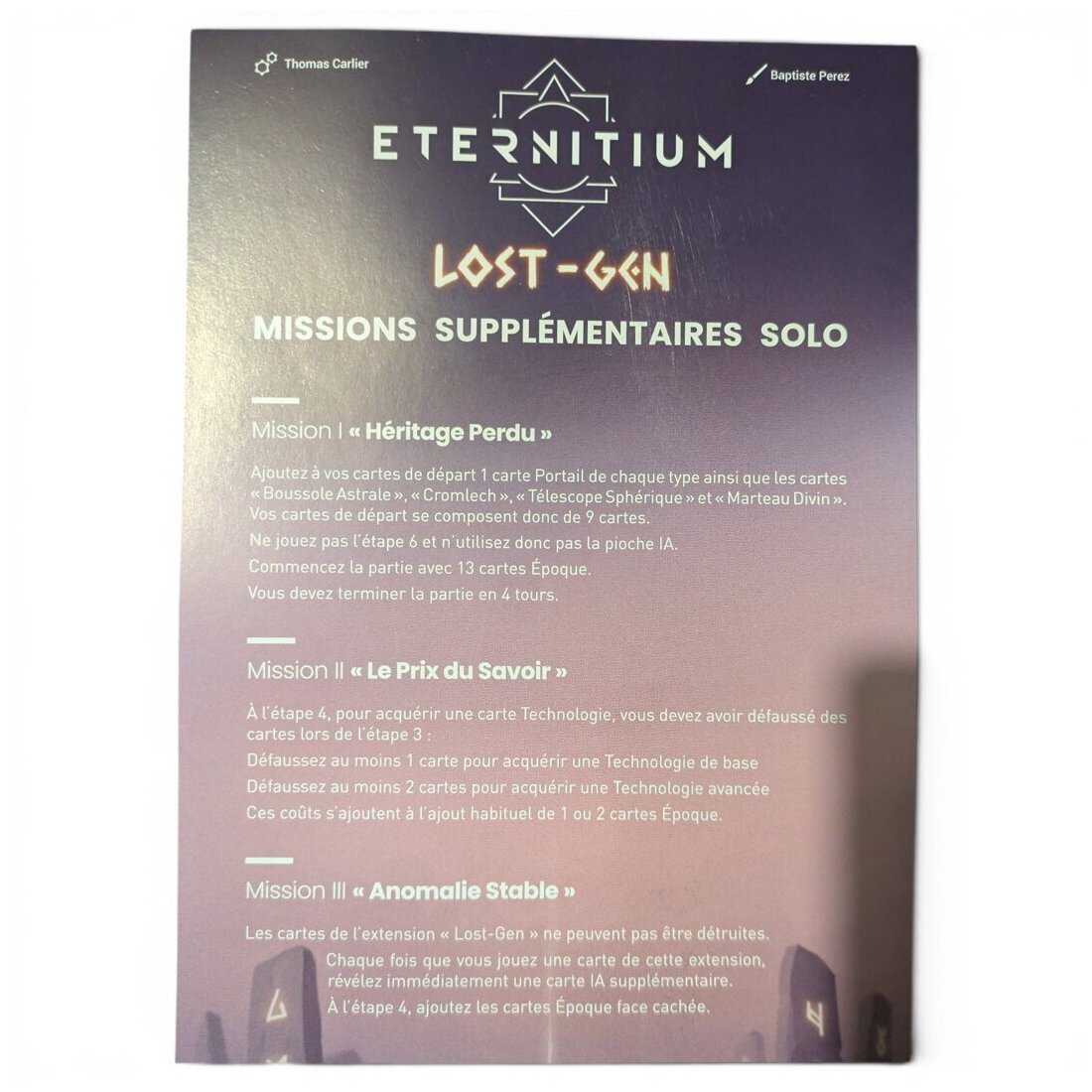 Eternitium Lost Gen - Missions Solo