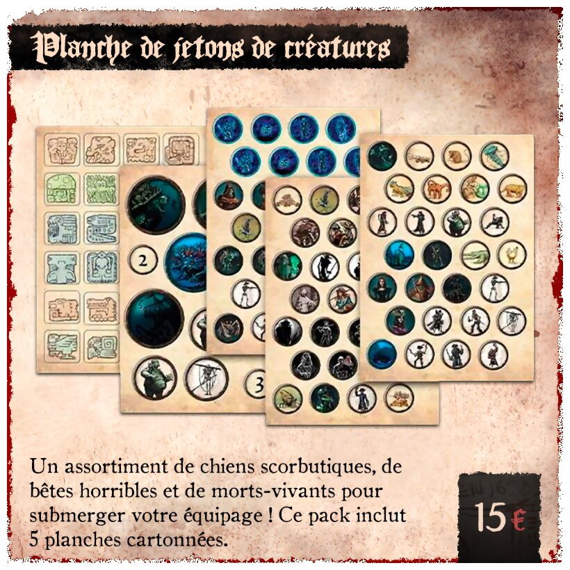 Pirate Borg - Planche de jetons de créatures