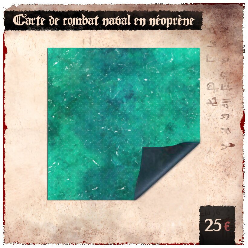 Pirate Borg - Carte de combat naval en Néoprène