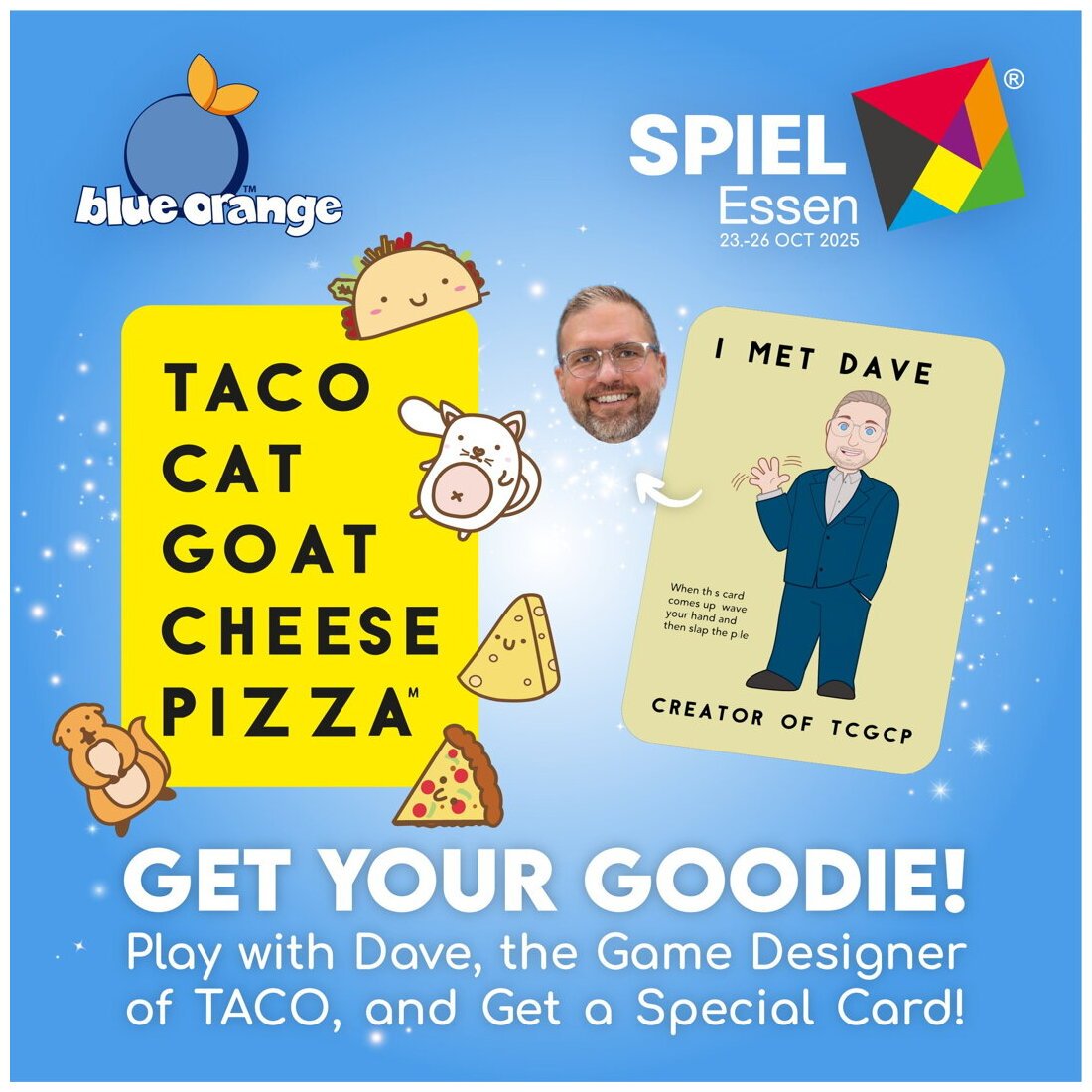 Taco, Cat, Goat, Cheese, Pizza - "I Met Dave" Card