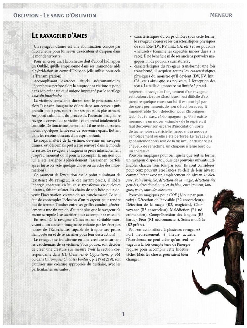 Rôle 'n Play - Oblivion - Fiches d'aides de jeu/PNJ