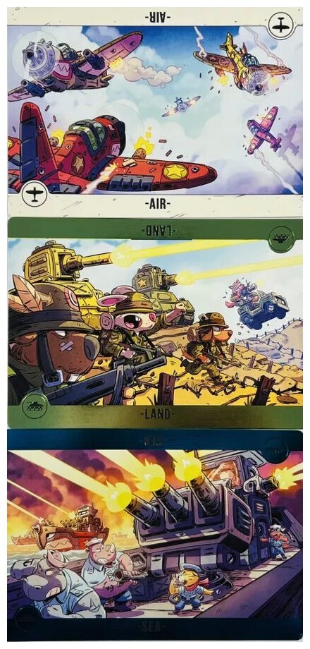 Critters at War - Air, Land, and Sea - Foil cards