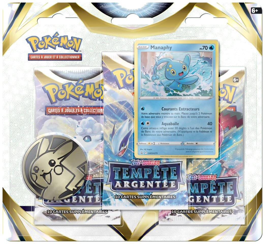 Pokémon JCC - Pack De 3 Boosters - Manaphy - Tempête Argentée