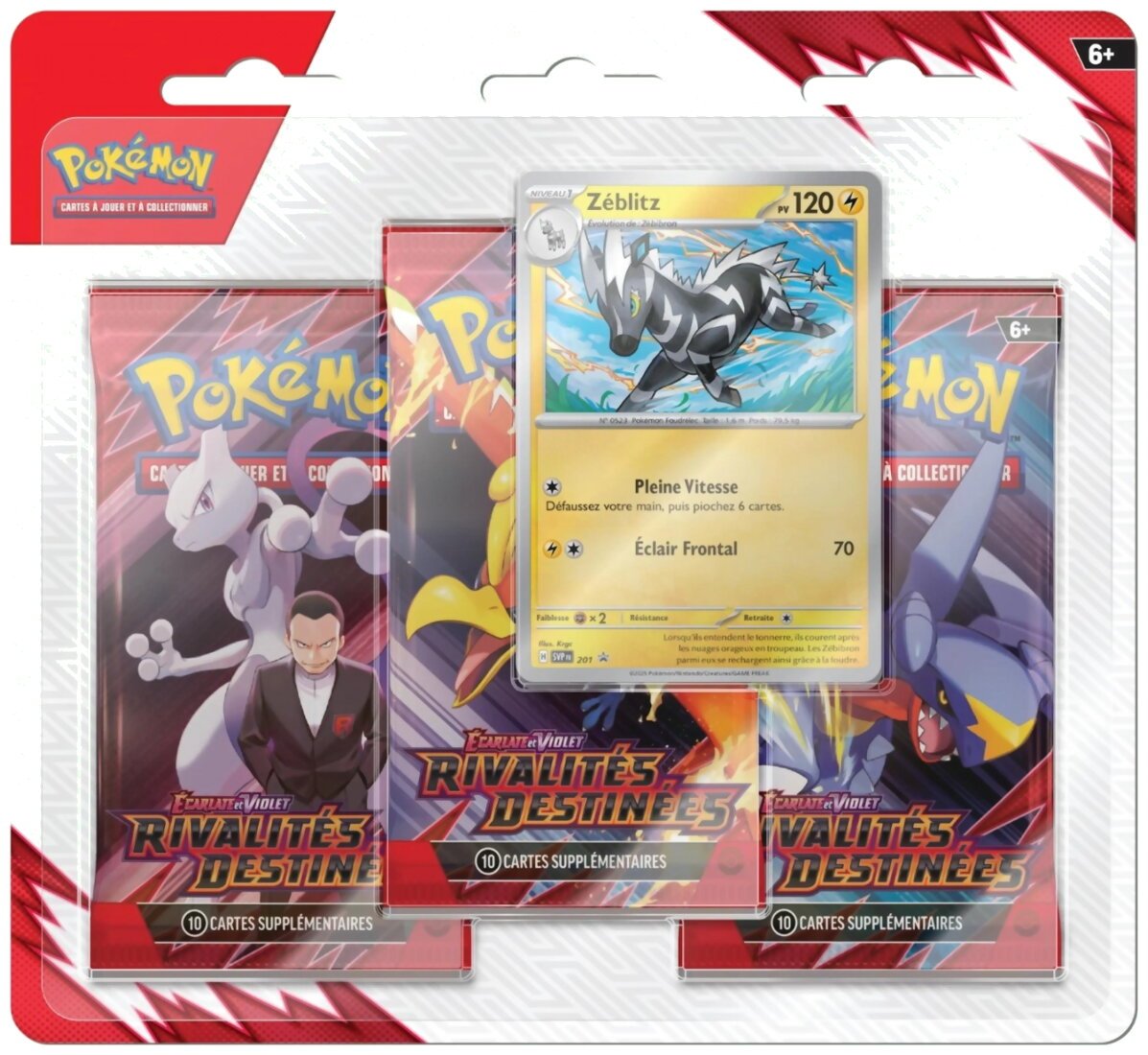 Pokémon JCC - Pack De 3 Boosters - Zéblitz - Rivalités Destinées
