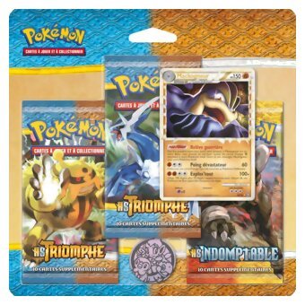 Pokémon JCC - Pack de 3 boosters - Mackogneur - HeartGold SoulSilver / Triomphe