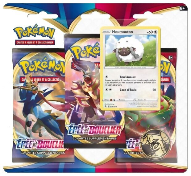 Pokémon JCC - Pack De 3 Boosters - Moumouton - Épée et Bouclier