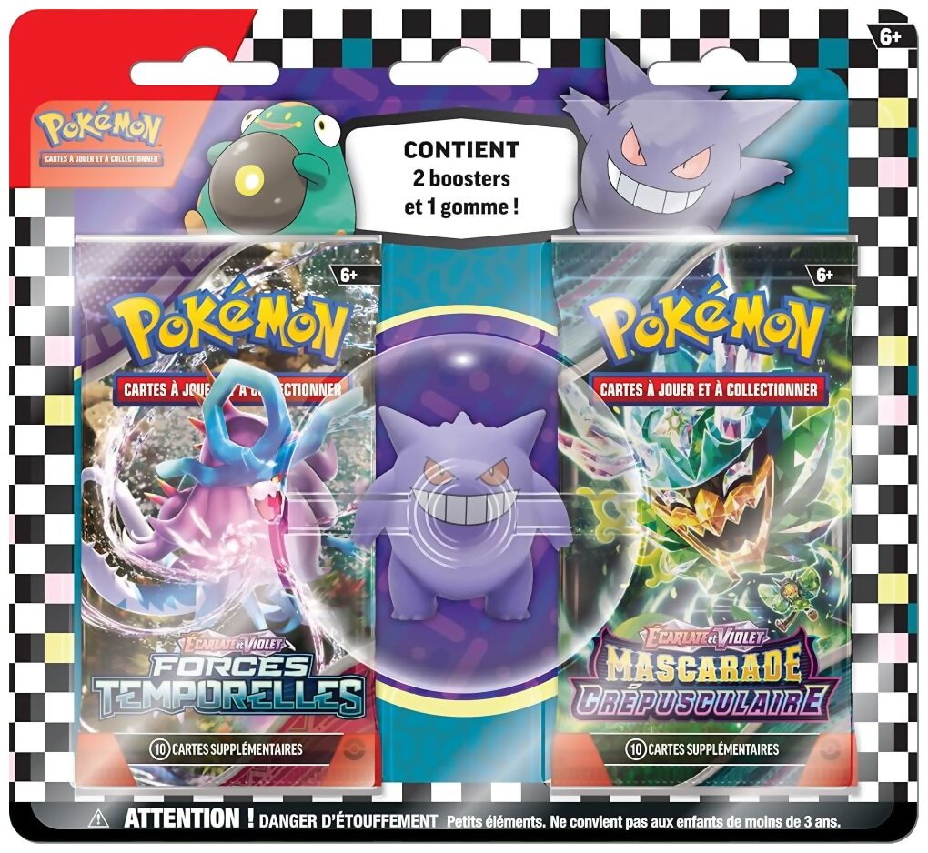 Pokémon JCC - Pack de 2 boosters avec Gomme - Éctoplasma - Rentrée des classes