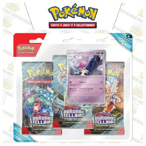 Pokémon JCC - Pack de 3 boosters - Forgelina - Couronne Stellaire