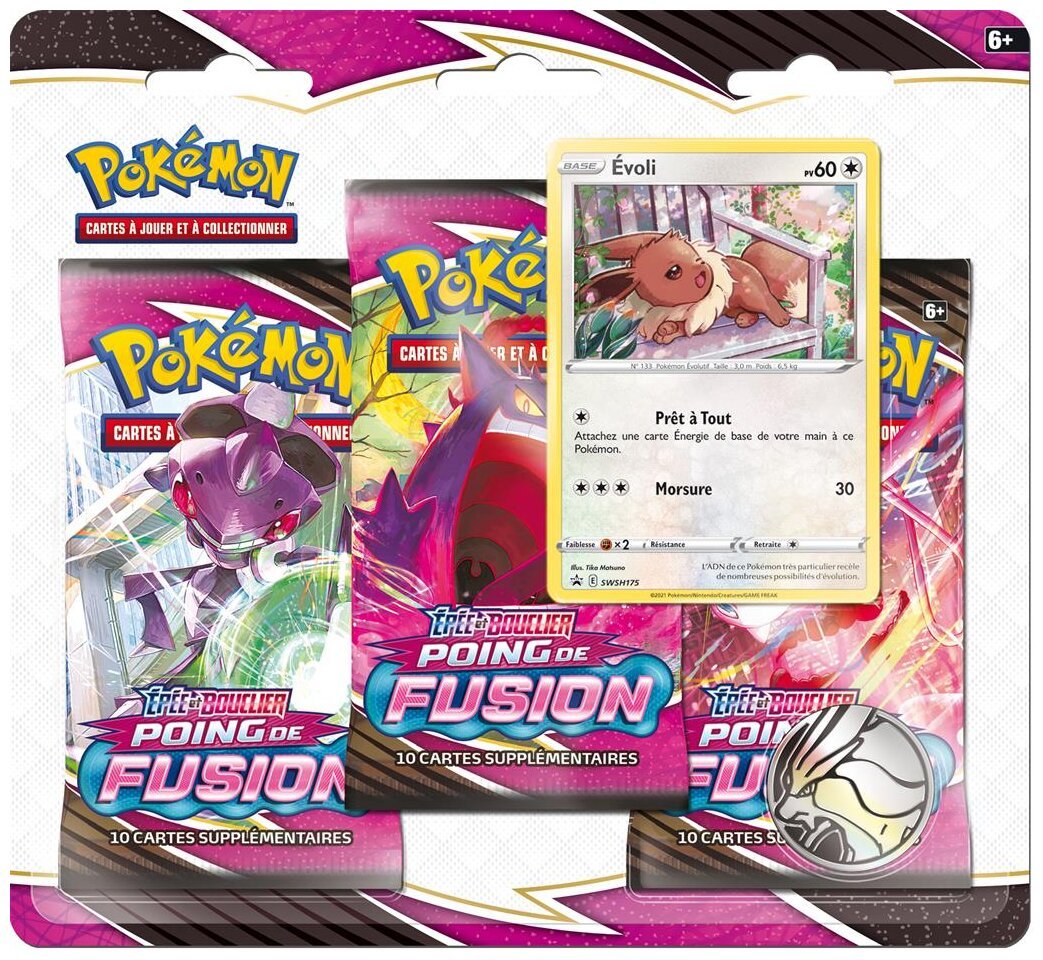 Pokémon JCC - Pack De 3 Boosters - Évoli - Poing de Fusion