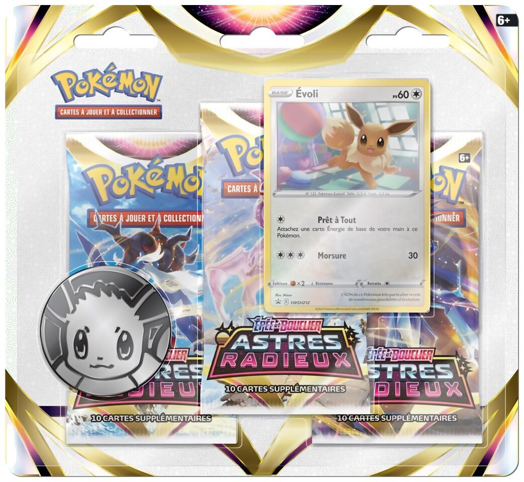 Pokémon JCC - Pack de 3 boosters - Évoli - Astres Radieux