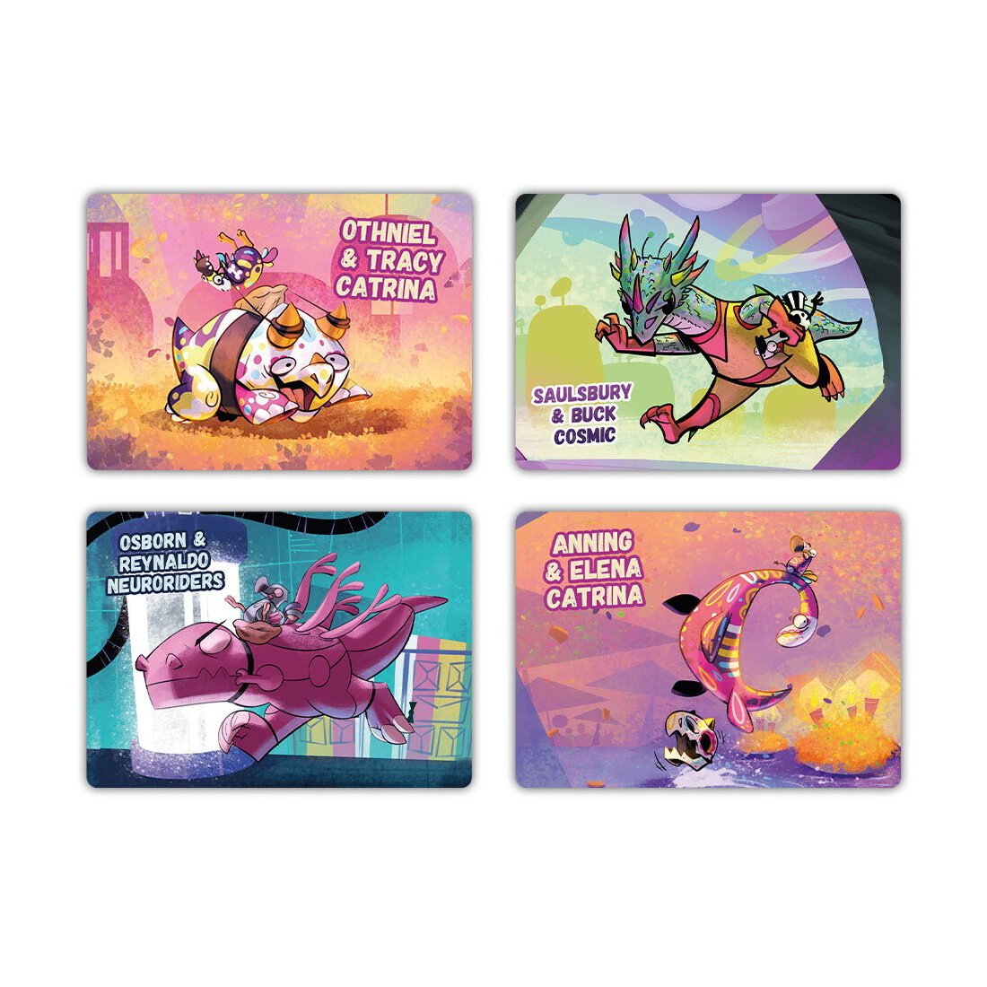 Dodos Riding Dinos - Crossover Promo Cards Patzcuaro, Neuroriders, Cosmic Cow Collectors