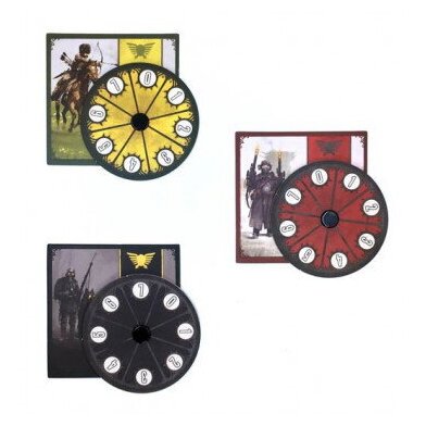 Scythe - Cadrans de puissance des factions Rusviet, Saxony et Crimea