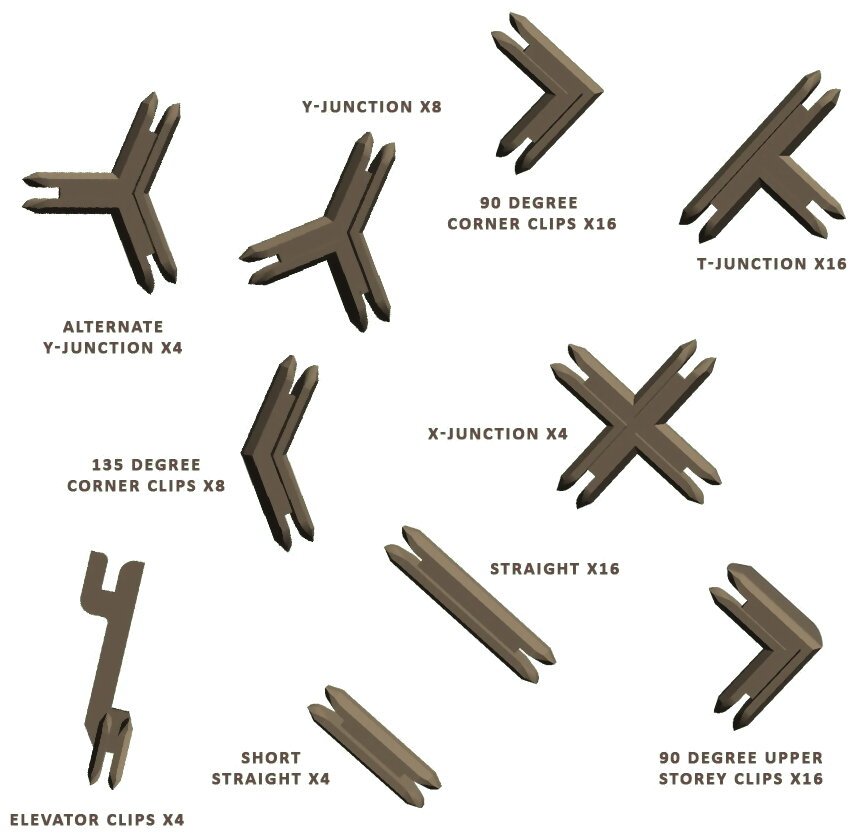 Maladu  - Plastic Terrain Clips Brown - Dungeons Of Enveron