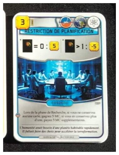 Terraforming Mars - Restriction De Planification