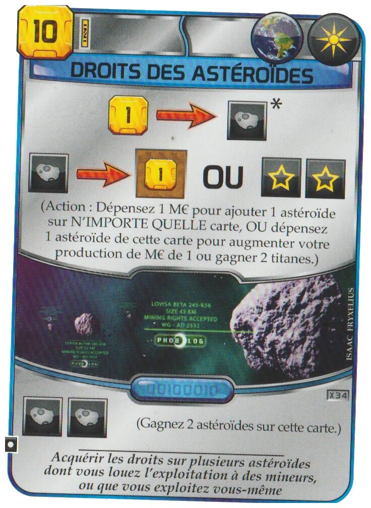 Terraforming Mars - Droits des astéroïdes - X34