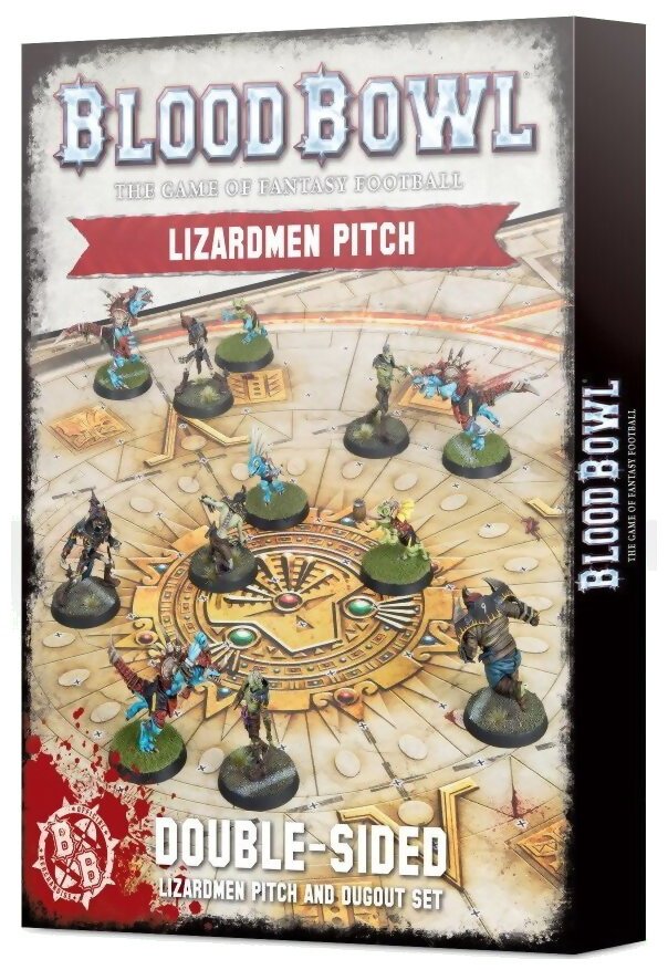 Blood Bowl - Double-Sided Pitch And Dugouts - Lizardmen Pitch