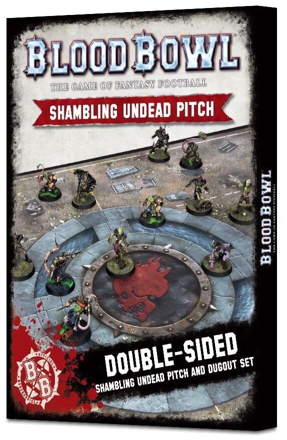 Blood Bowl -  Double-Sided Pitch And Dugouts - Shambling Undead Pitch