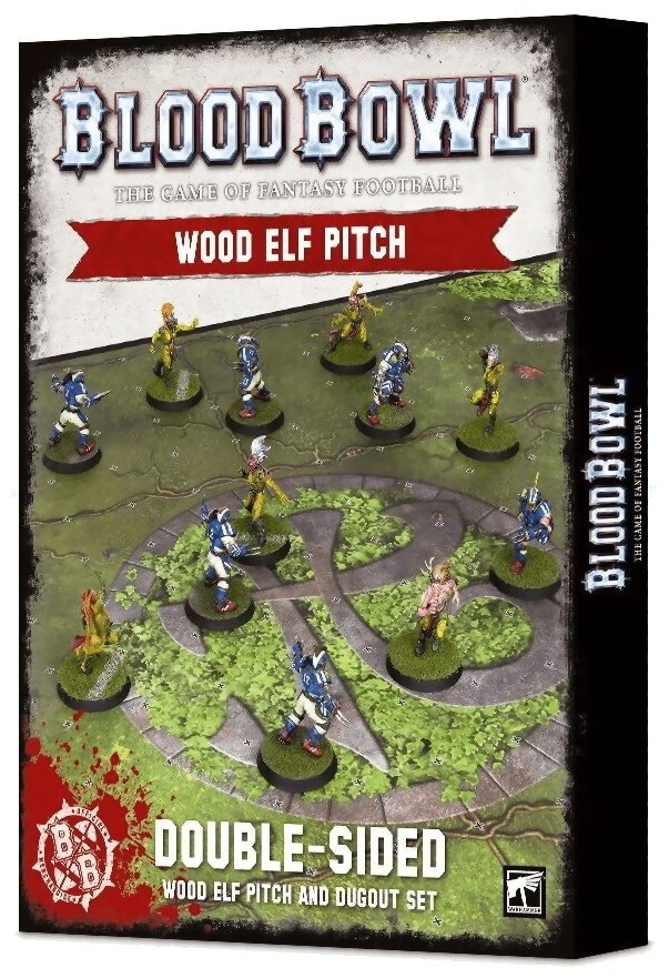 Blood Bowl - Double-Sided Blood Bowl Pitch And Dugouts - Wood Elf Pitch