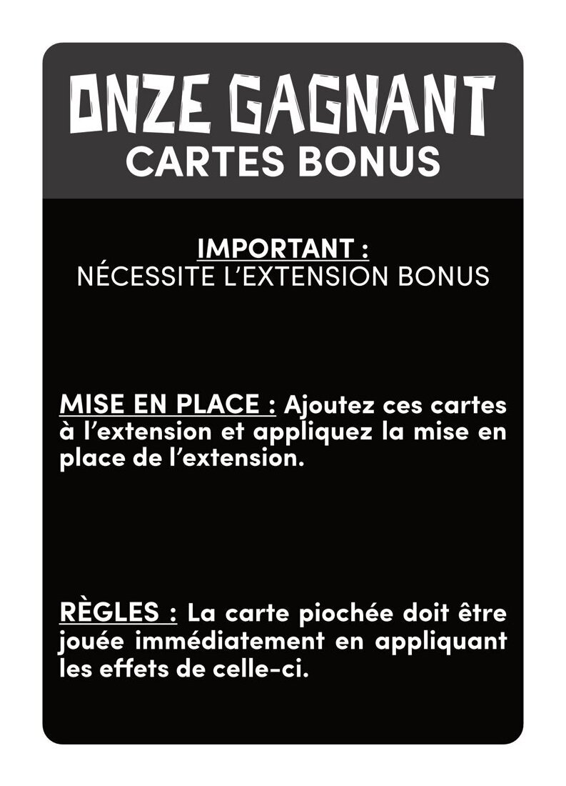 Onze Gagnant - Cartes Bonus