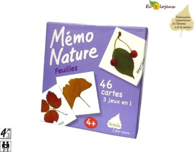 Mémo Nature - Feuilles - 46 cartes - 3 jeux en 1