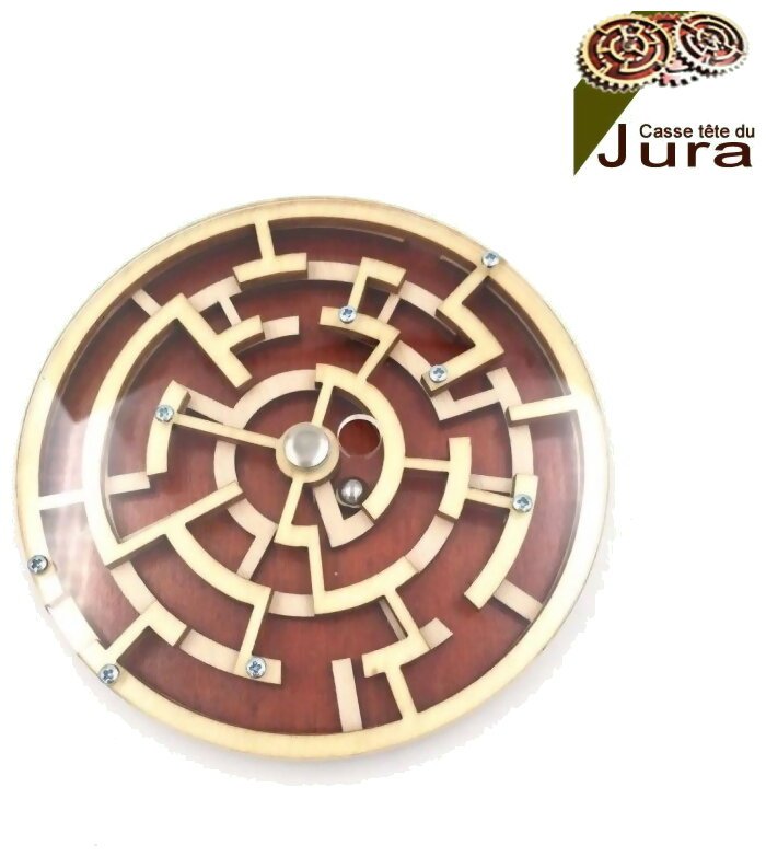 Casse Tete - Labyrinthe Rond Double Bois