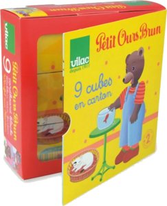 9 Cubes en Carton - Petit Ours Brun