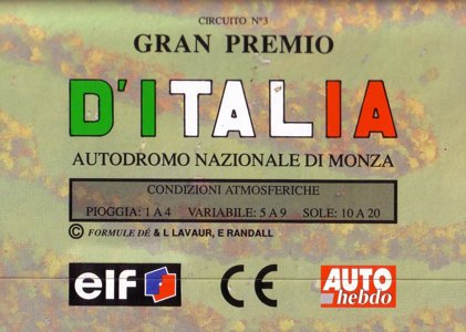 Formule Dé - Circuit № 3 GRAN PREMO D'ITALIA - Autodromo Nazionale Monza