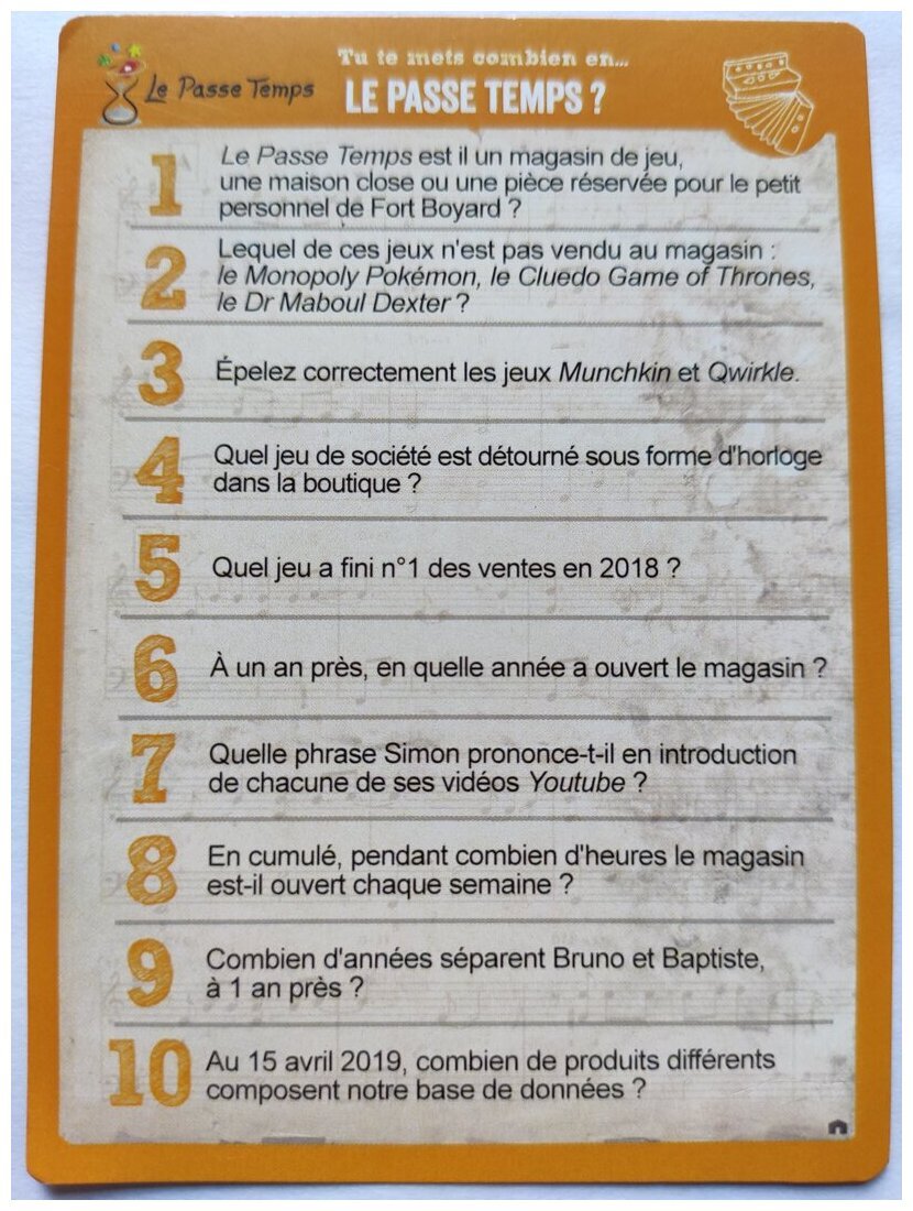 TTMC - Le Passe Temps - Tu te mets combien ?