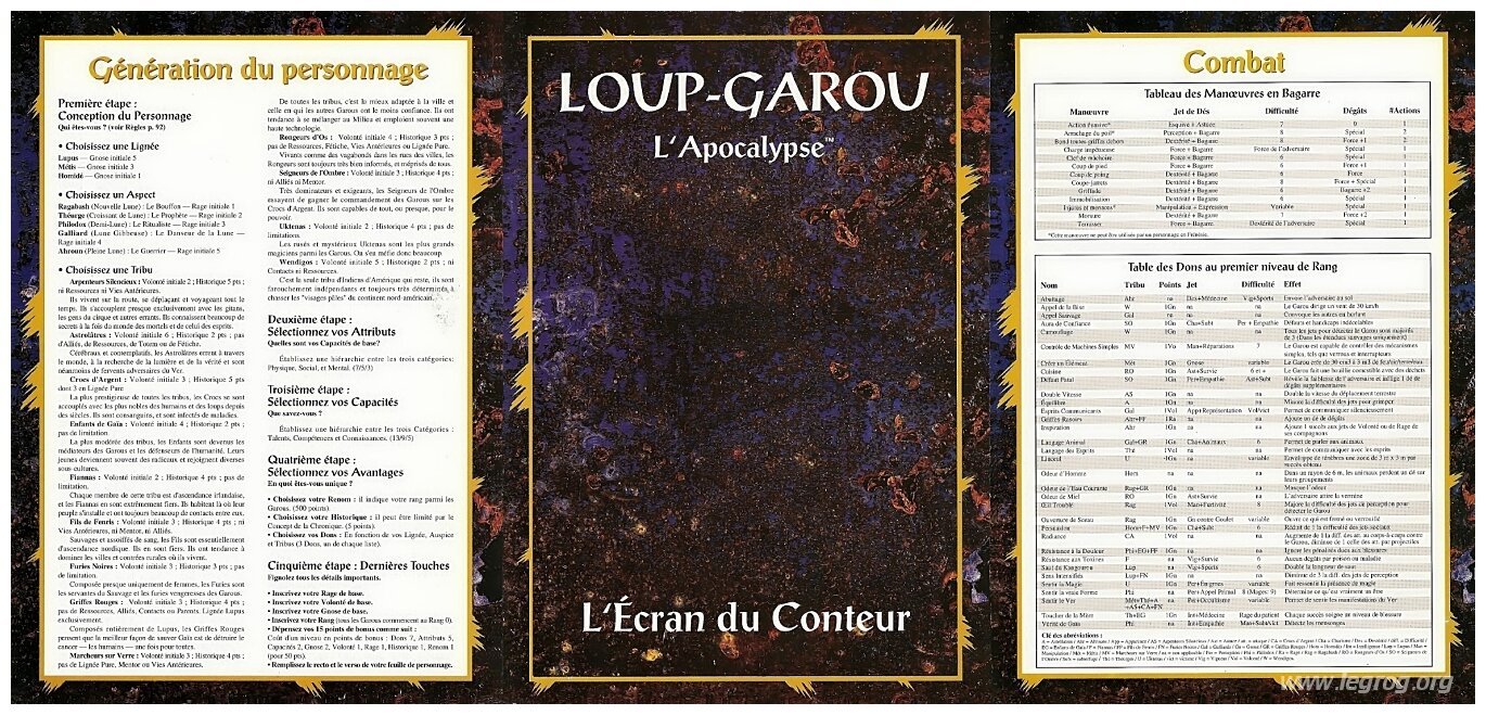 Loup-Garou - Ecran du Conteur (L') - Première Edition