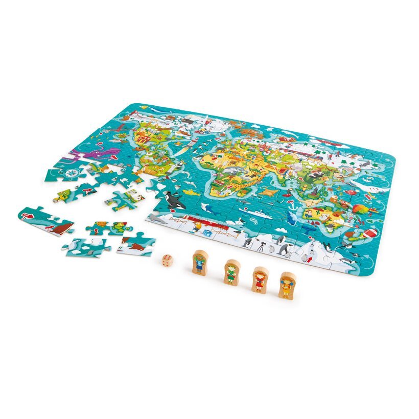 Puzzle - Tour du monde 2 en 1 - 100 pièces